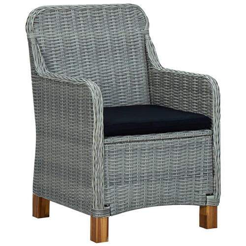 Loungesæt til haven 3 dele med hynder polyrattan lysegrå