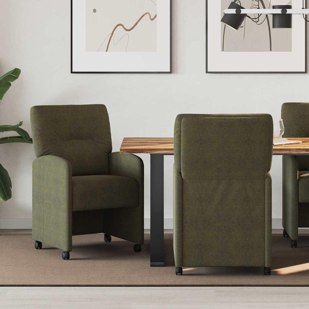Spisestole 2 stk Army grøn 57 x 67 x 95 cm Faux suede læder billede