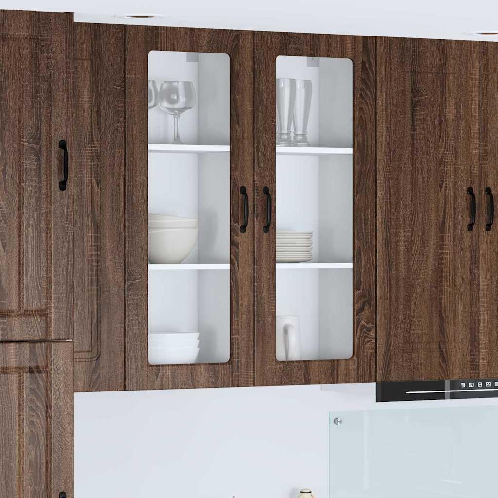 Vægskab til køkken Brun eg 40 x 31 x 100 cm Konstrueret træ billede
