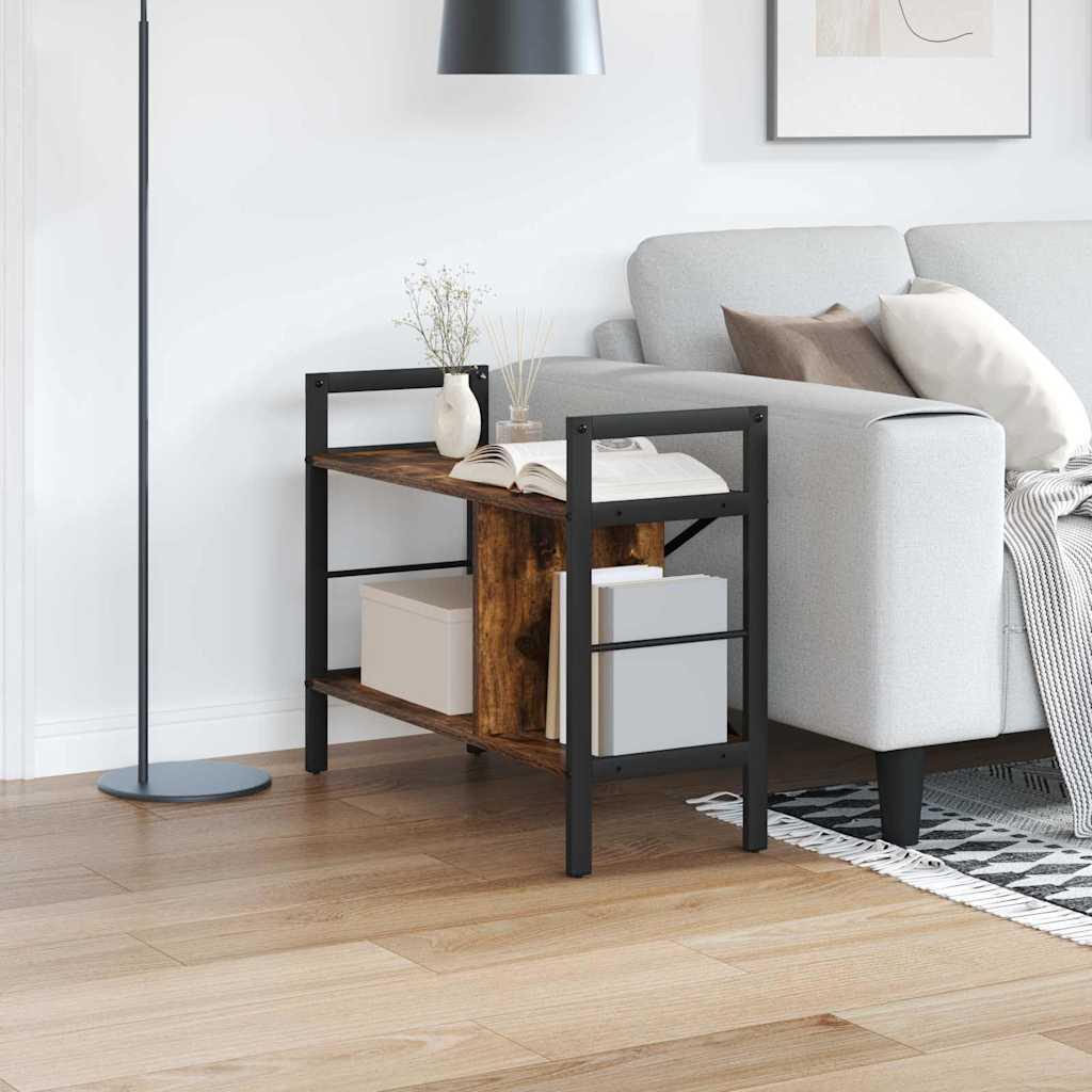 Bogreol Røget eg 75 x 30 x 58,5 cm Konstrueret træ billede