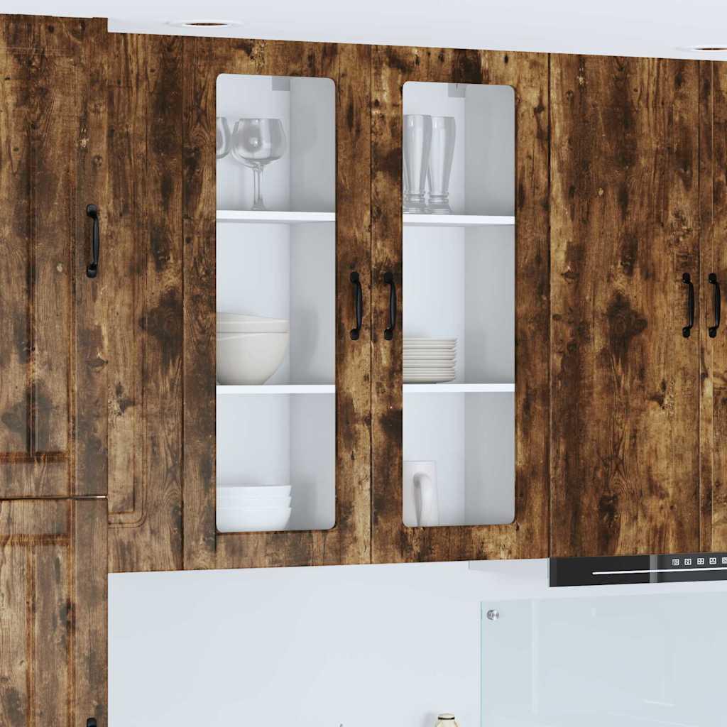 Vægskab til køkken Røget eg 40 x 31 x 100 cm Konstrueret træ billede