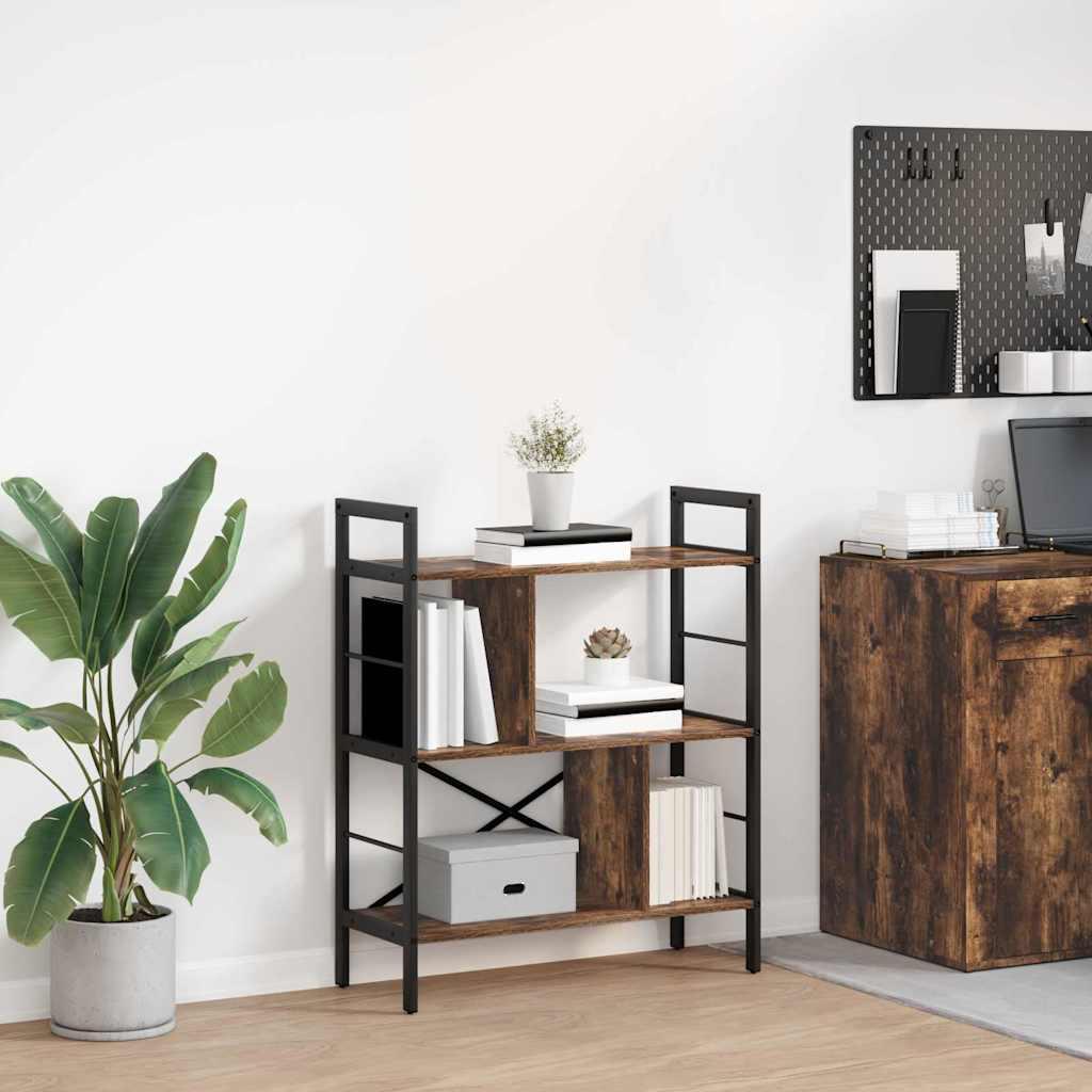 Bogreol Røget eg 75 x 30 x 91 cm Konstrueret træ billede