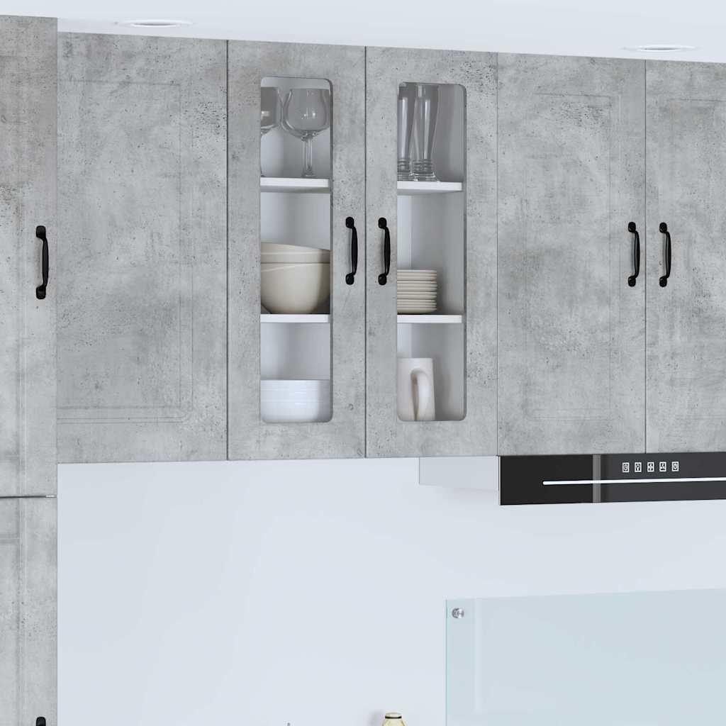 Vægskab til køkken Beton Grå 60 x 31 x 80 cm Konstrueret træ billede