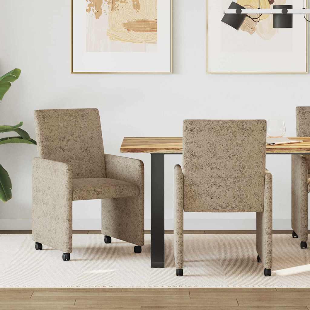 Spisestole 2 stk Lysegrå 57 x 66 x 94 cm Faux suede læder billede