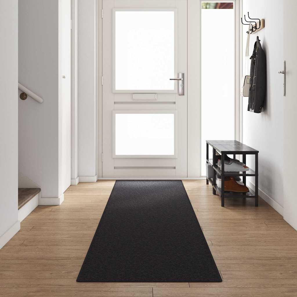 Tæppe Runner Antracit 80 x 500 cm 100% Polypropylen billede