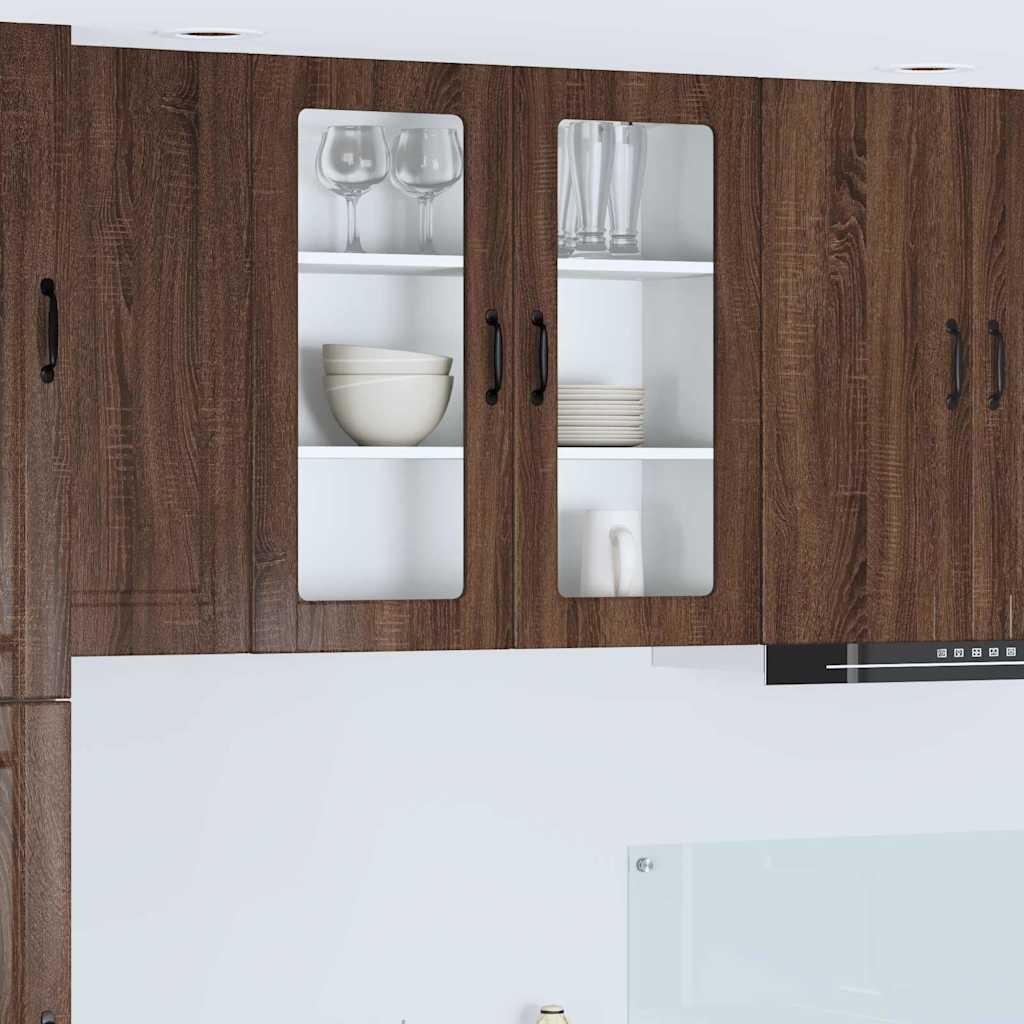 Vægskab til køkken Brun eg 80 x 31 x 80 cm Konstrueret træ billede