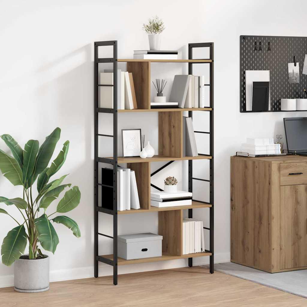 Bogreol Artisan Egetræ 75 x 30 x 156 cm Konstrueret træ billede