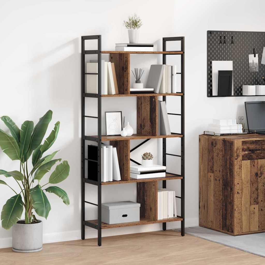 Bogreol Gammelt træ 75 x 30 x 156 cm Konstrueret træ billede