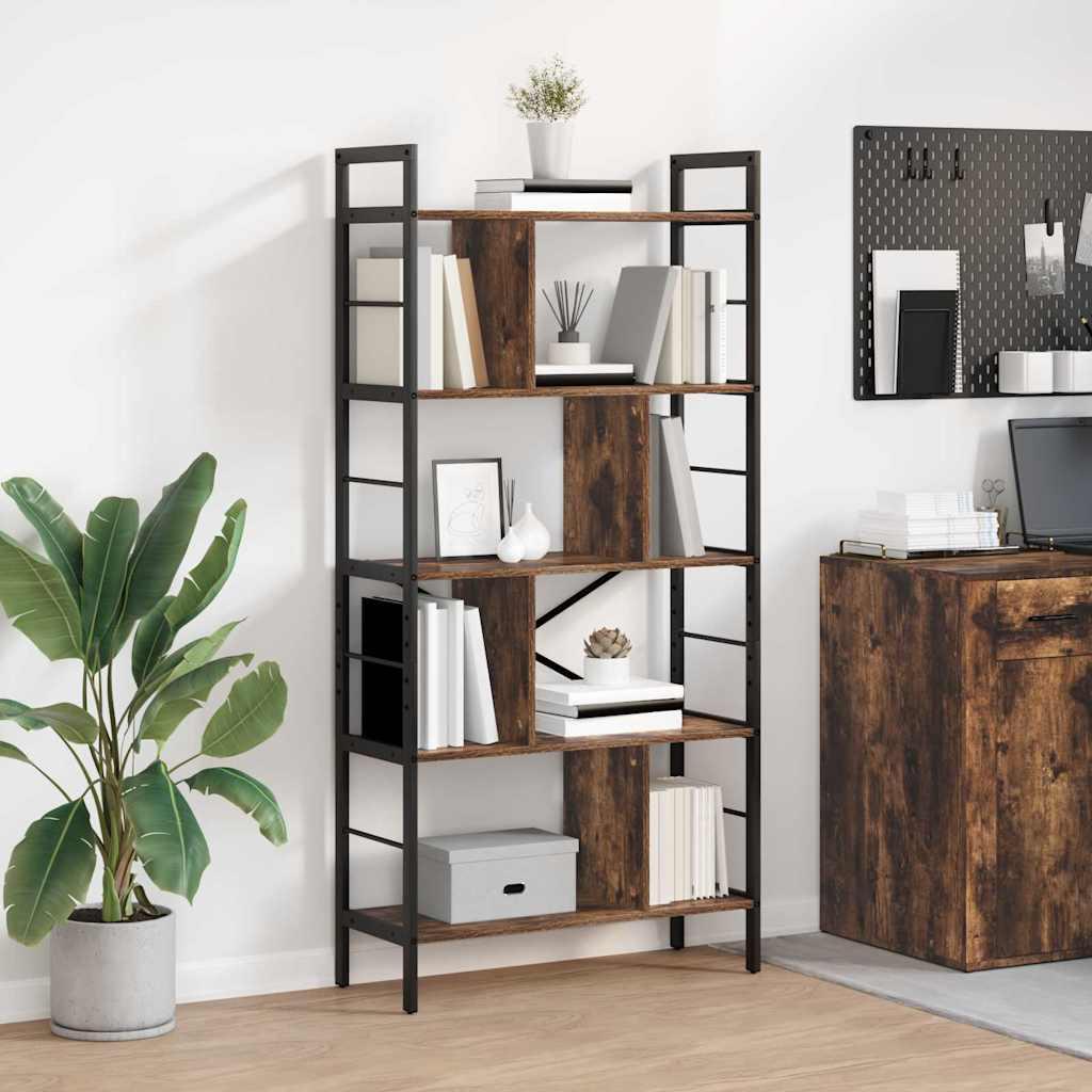 Bogreol Røget eg 75 x 30 x 156 cm Konstrueret træ billede