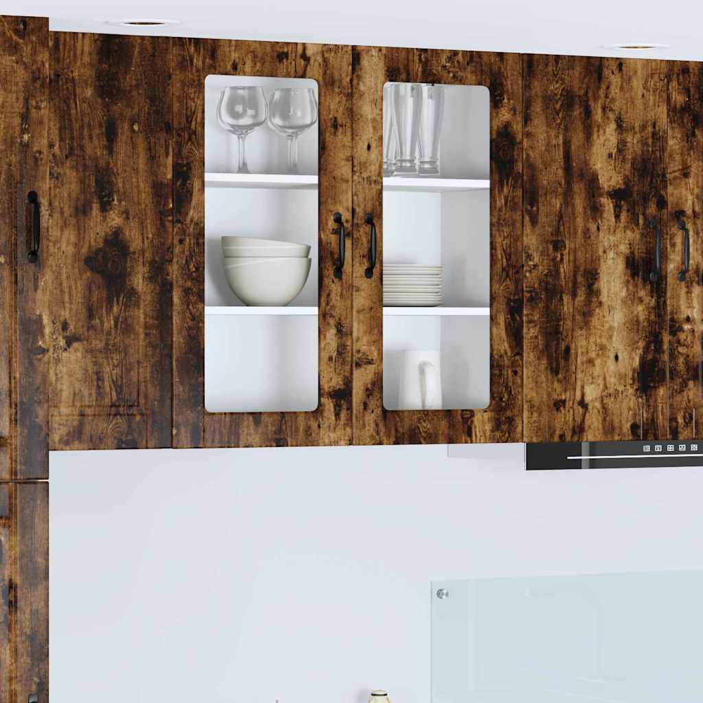 Vægskab til køkken Røget eg 80 x 31 x 80 cm Konstrueret træ billede