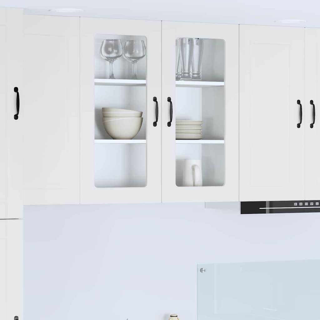 Vægskab til køkken med hylde Høj gloss hvid 80 x 31 x 80 cm billede
