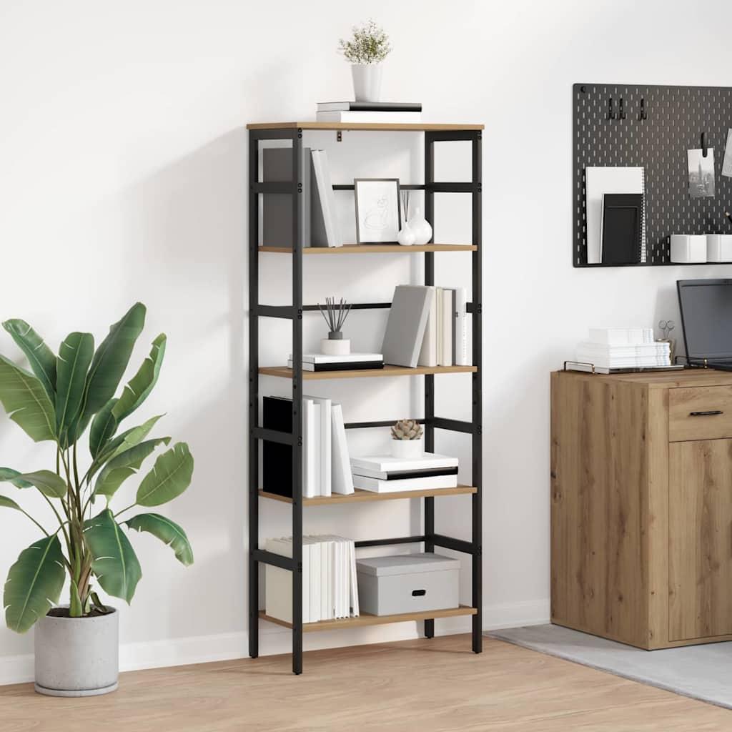 Bogreol Artisan Egetræ 60 x 29,5 x 149 cm Konstrueret træ billede
