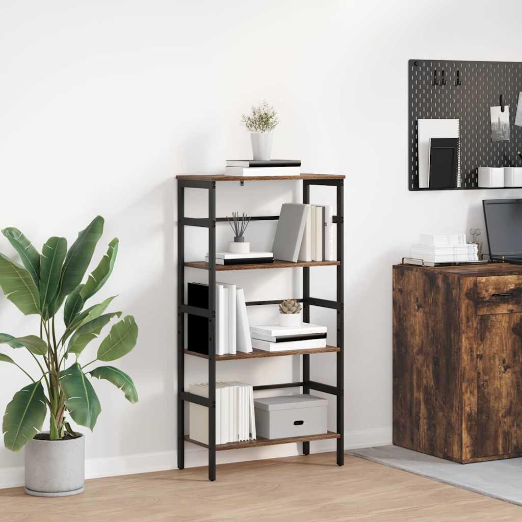 Bogreol Røget eg 60 x 29,5 x 115 cm Konstrueret træ billede