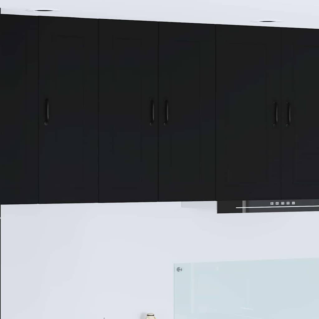Vægskab til køkken med dør Sort 60 x 31 x 80 cm Konstrueret træ billede
