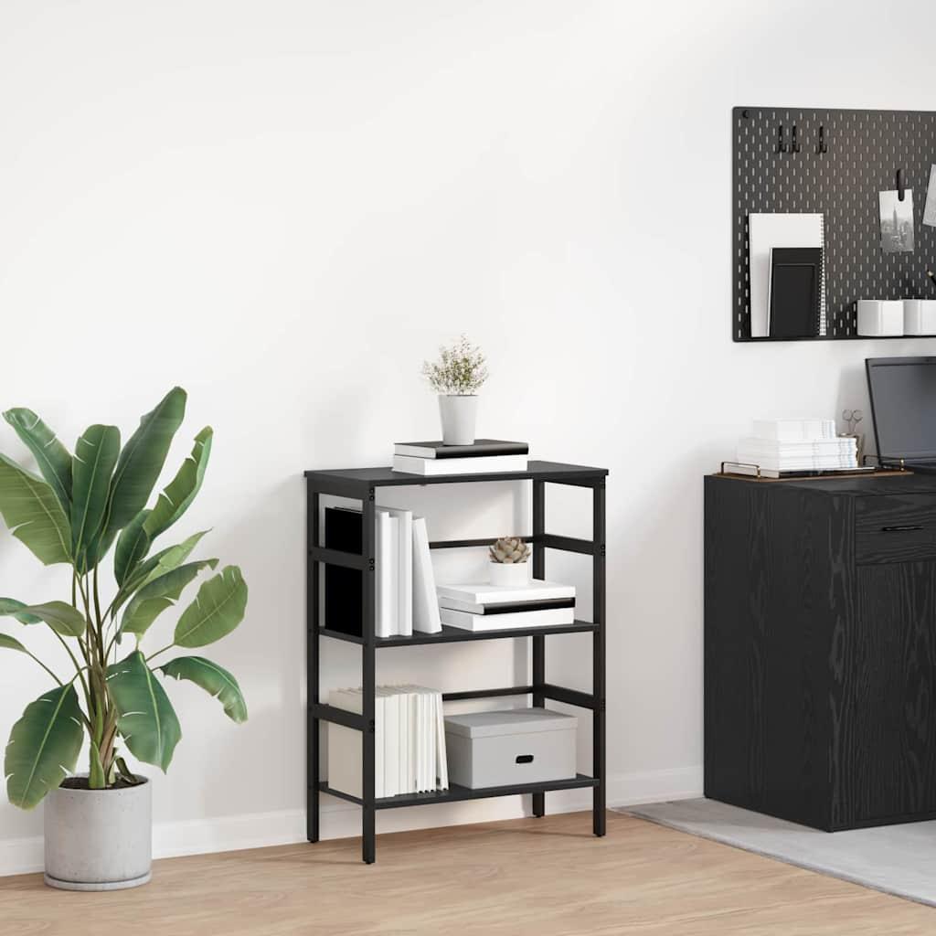 Bogreol Sort eg 60 x 29,5 x 81 cm Konstrueret træ billede