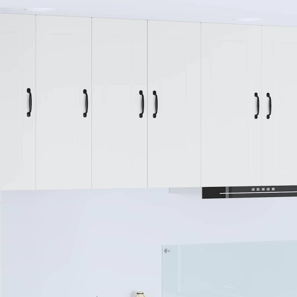 Vægskab til køkken 2 stk Hvid 30 x 31 x 80 cm Konstrueret træ billede