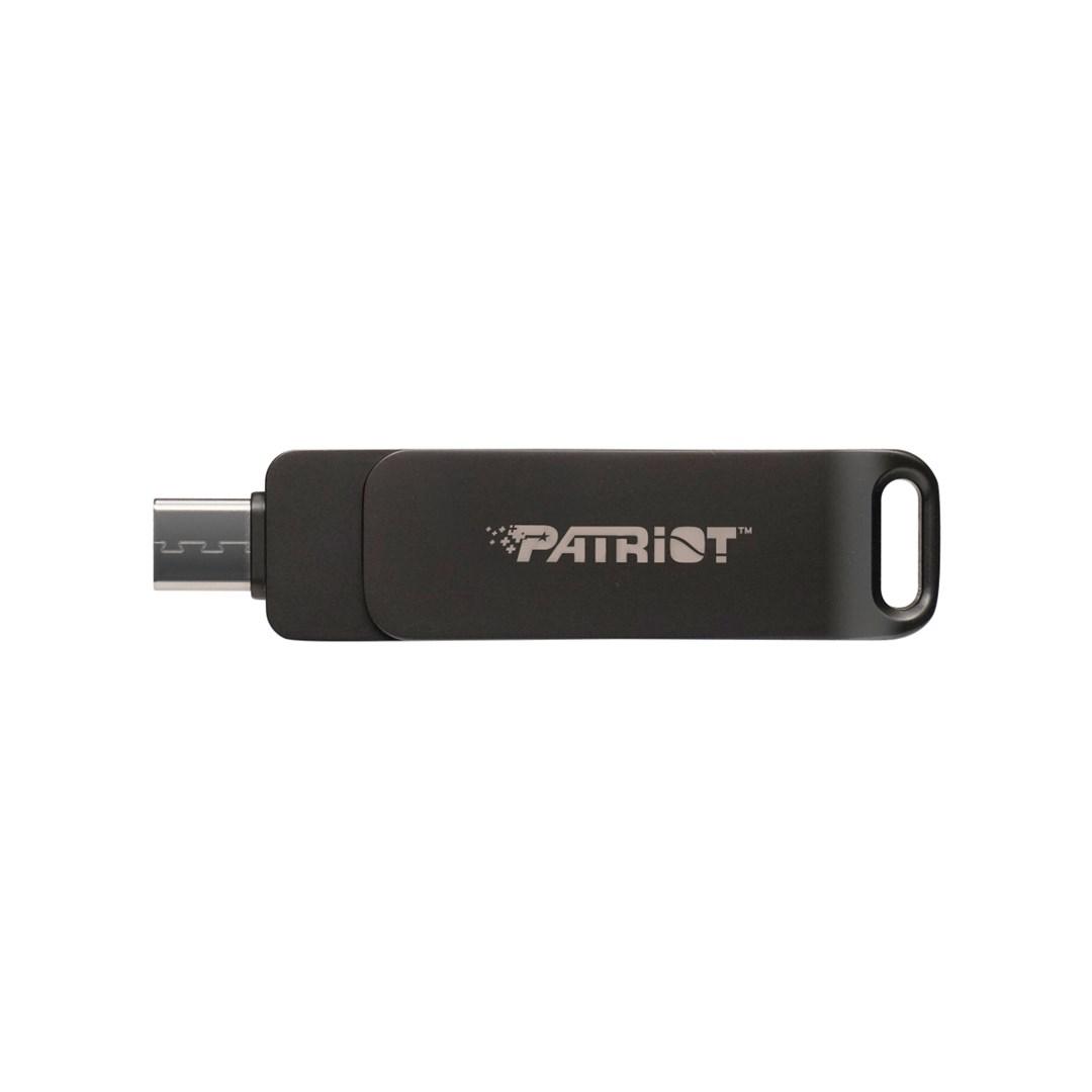 USB stik Patriot Rage R550 256 GB – USB A+C, svingbart design, sort billede