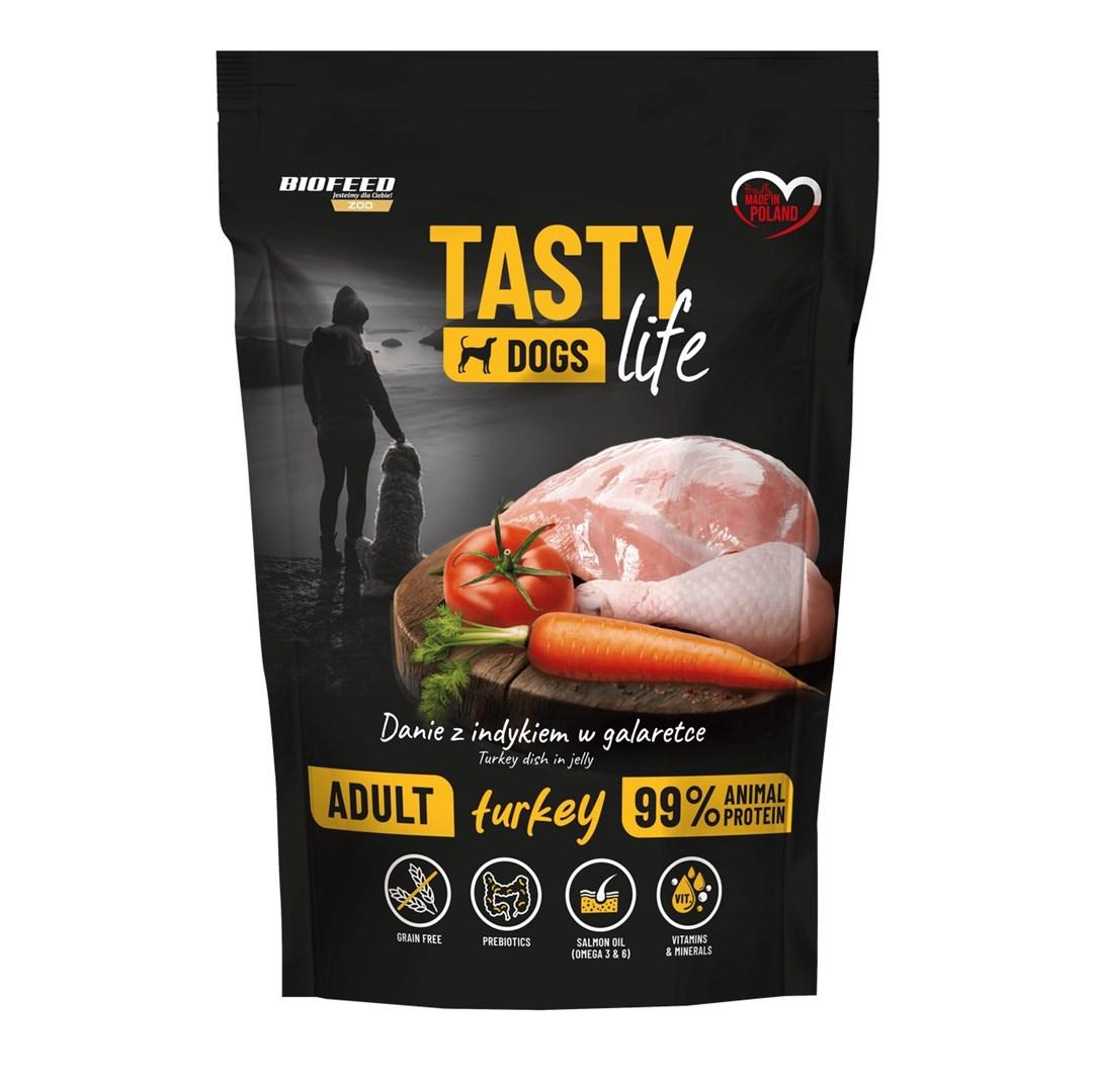 Hundefoder vådfoder BIOFEED Tasty Dogs Life kalkun - 500 g billede
