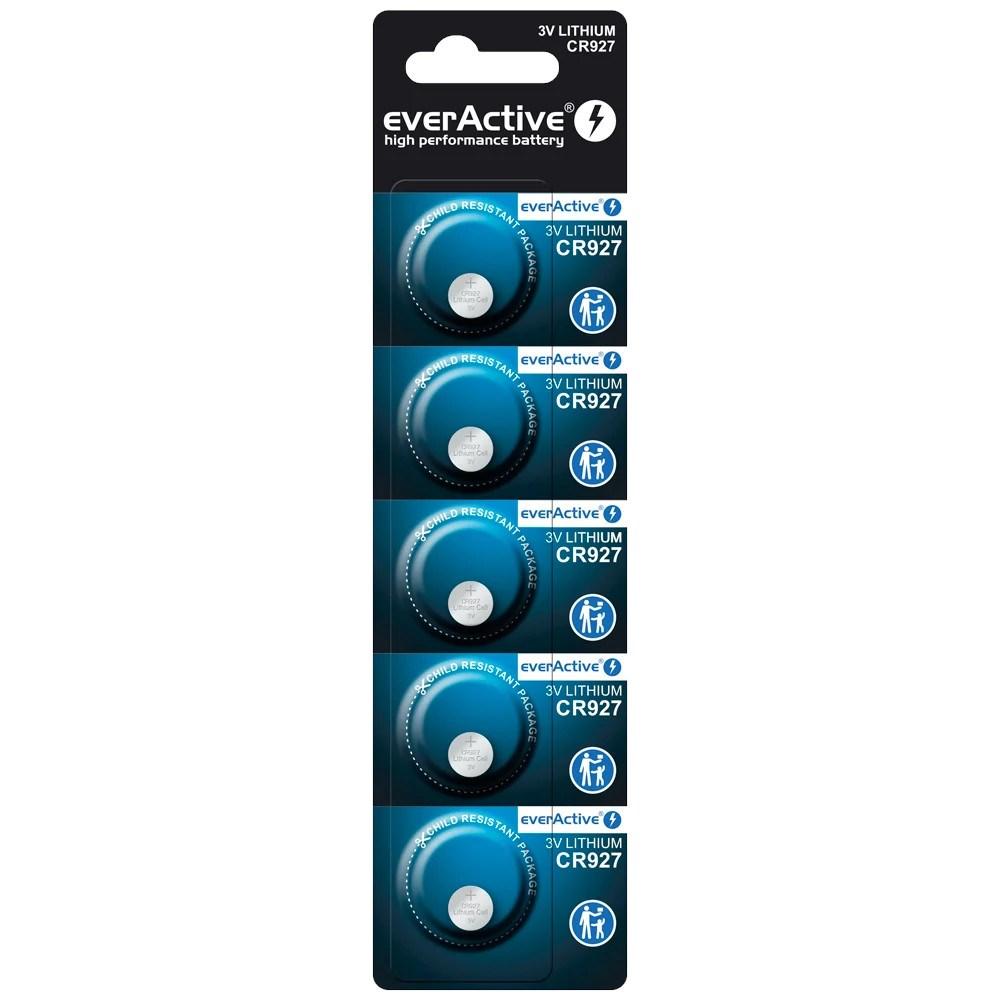 Knappcelle batteri 3V everActive CR927 – 5‑pak billede