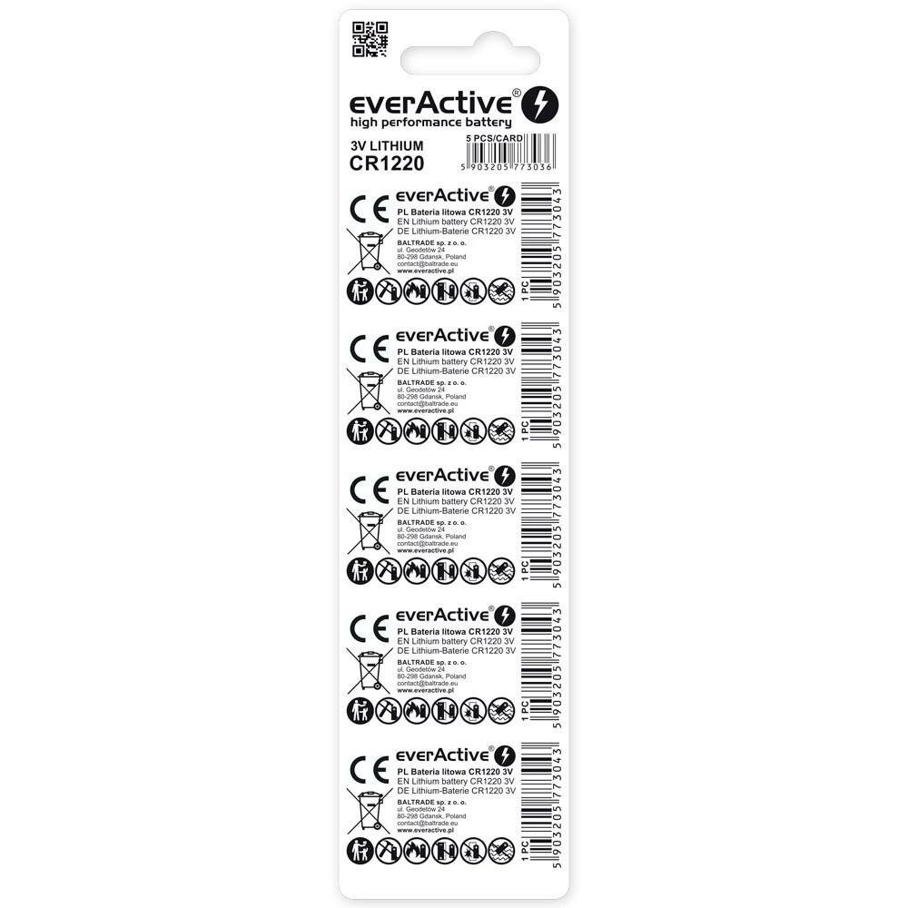 Knapcelle batteri 3V everActive CR1220 – blister 5 stk. billede