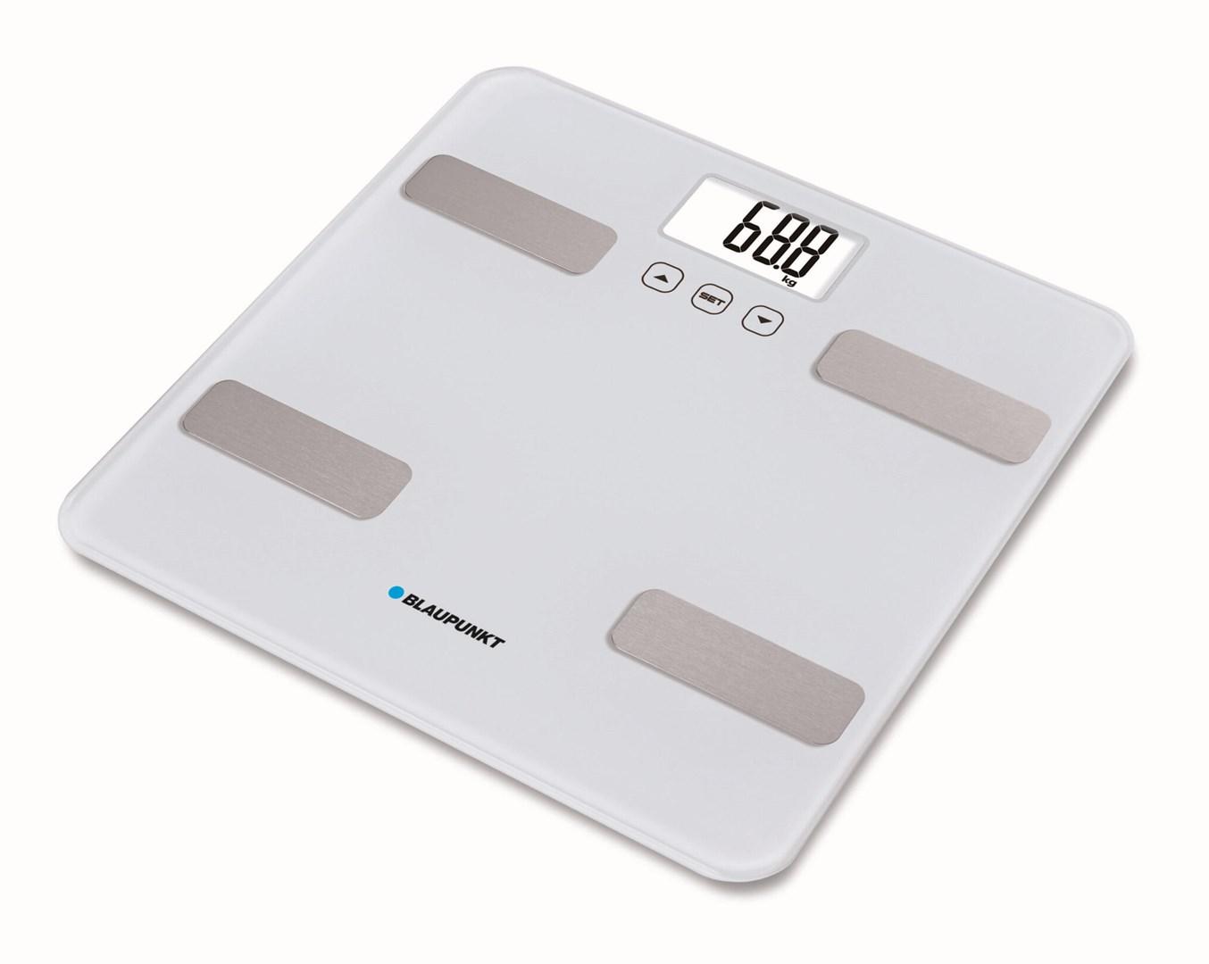 Blaupunkt BSM501 elektronisk badevægt med kropsanalyse, hvid, 150 kg