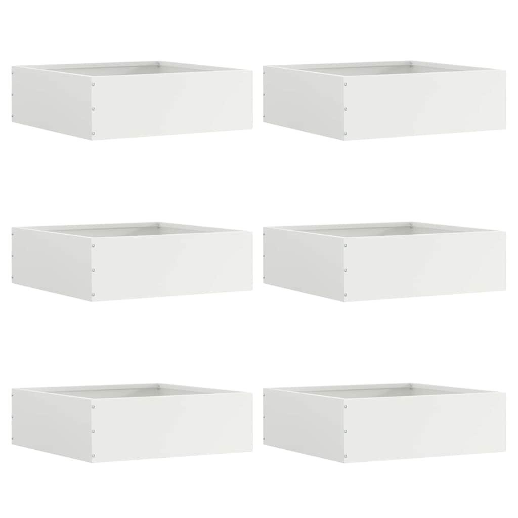 Plænekant 6 stk Hvid 40 x 40 x 13 cm Stål billede
