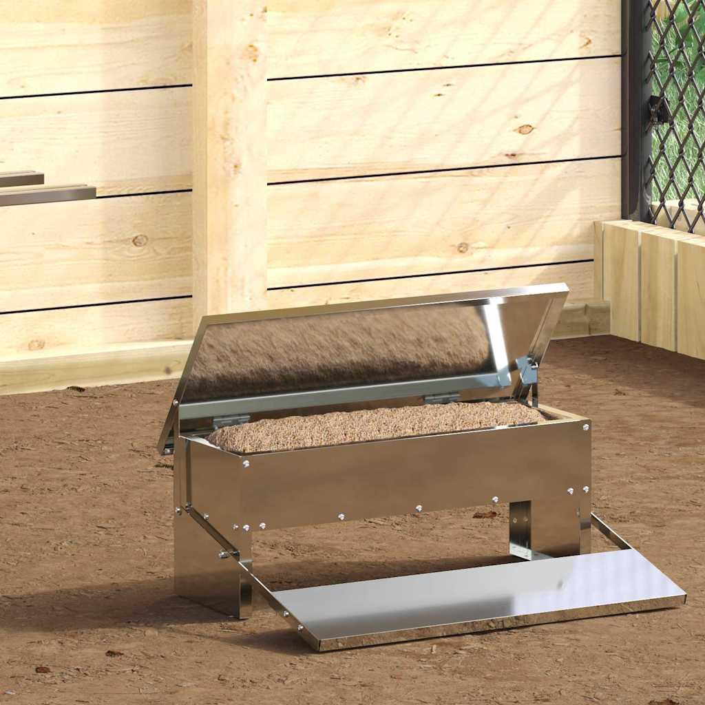Kylling treadle feeder Sølv 48,5 x 39,5 x 19 cm billede