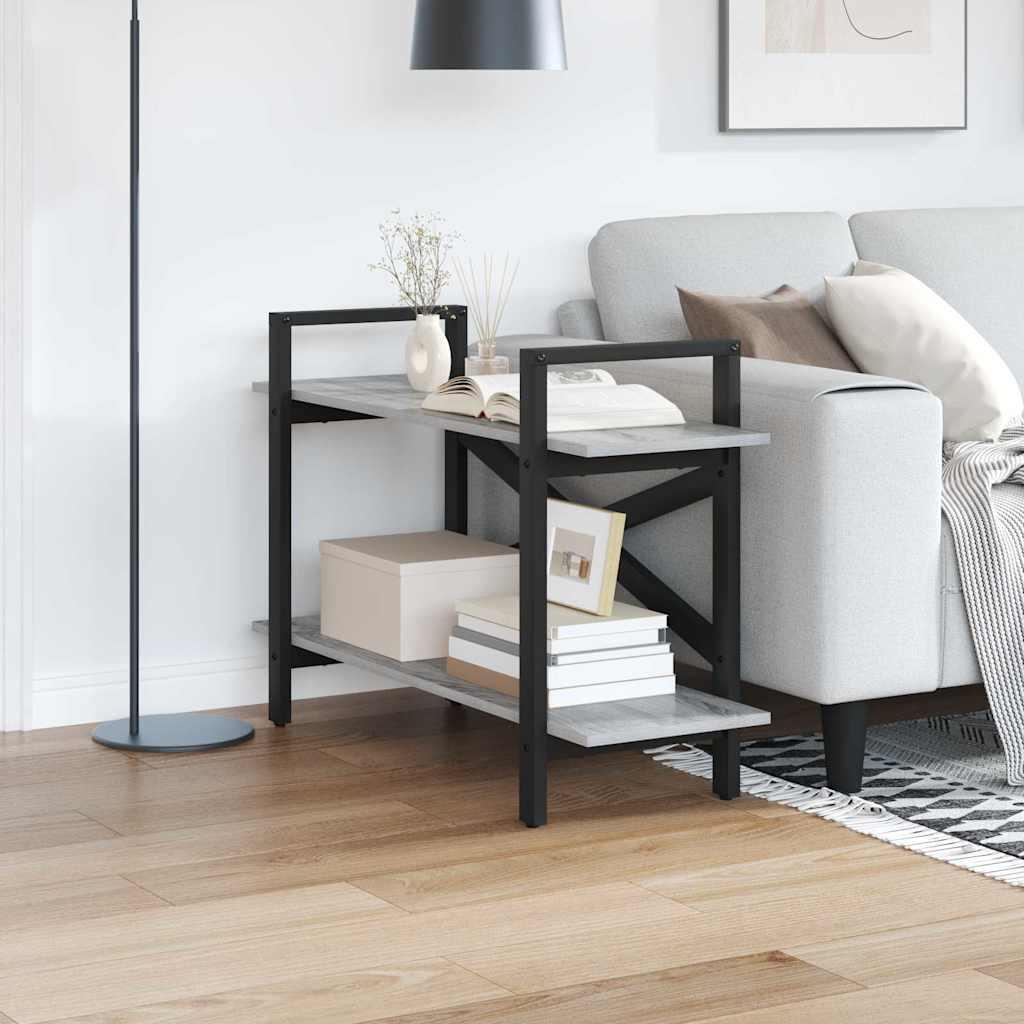 Bogreol i industrielt design - grå sonoma, 100 × 33,5 × 64 cm, konstrueret træ billede