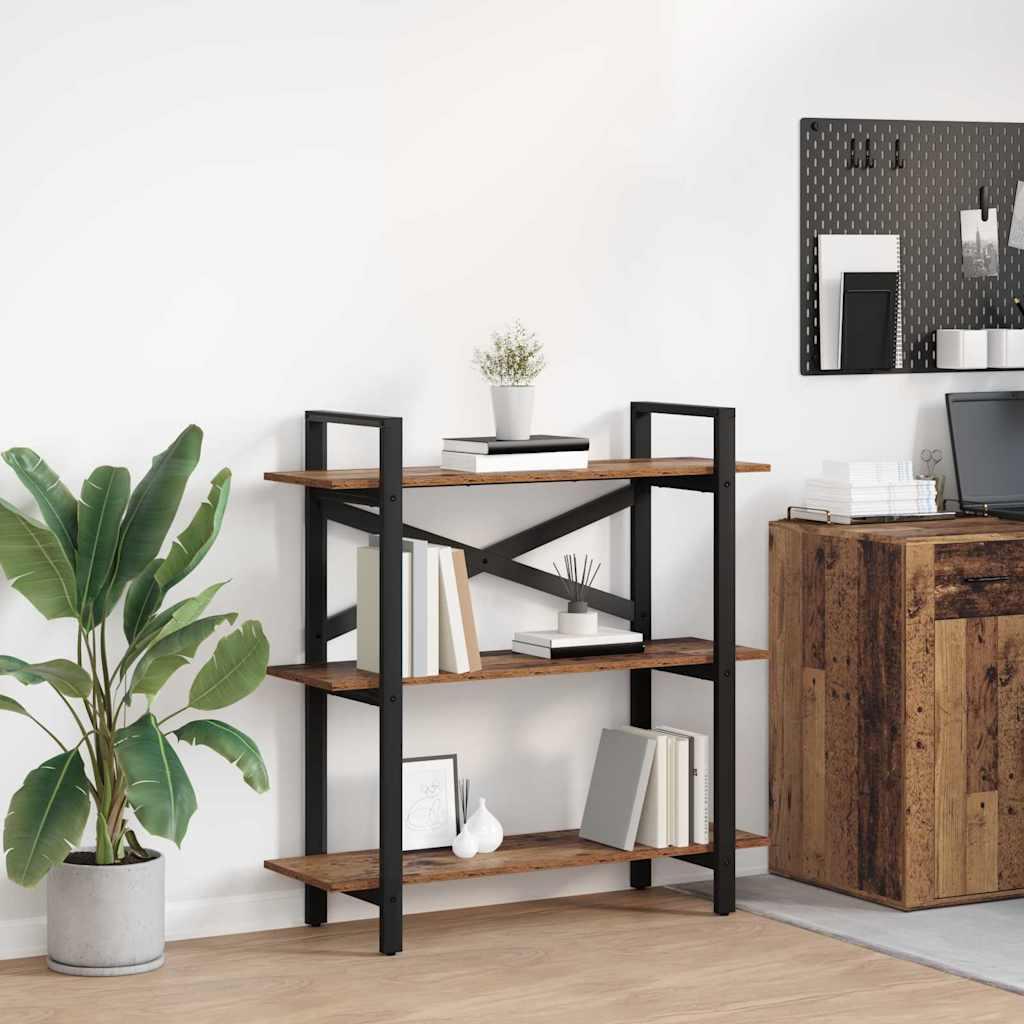 Bogreol Gammelt træ 100 x 33,5 x 102 cm Konstrueret træ billede