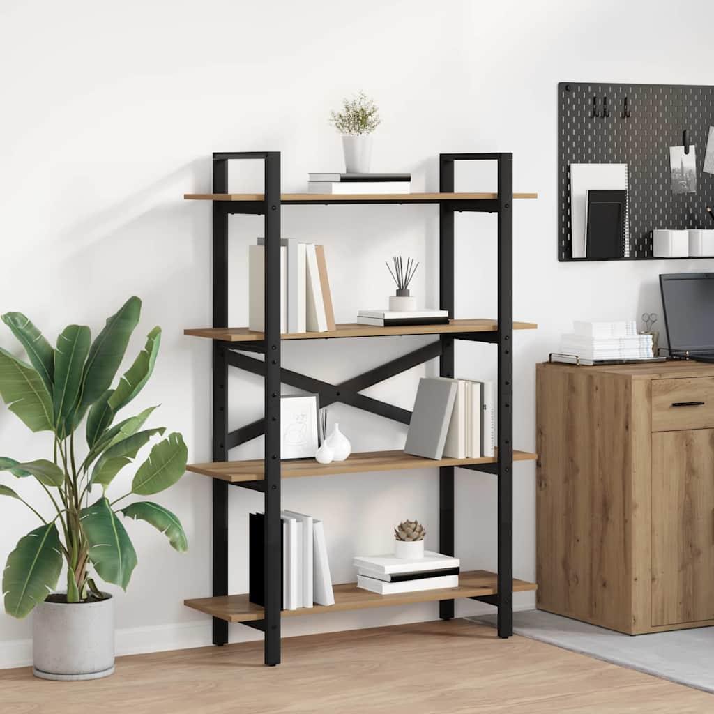 Bogreol Artisan Egetræ 100 x 33,5 x 140 cm Konstrueret træ billede