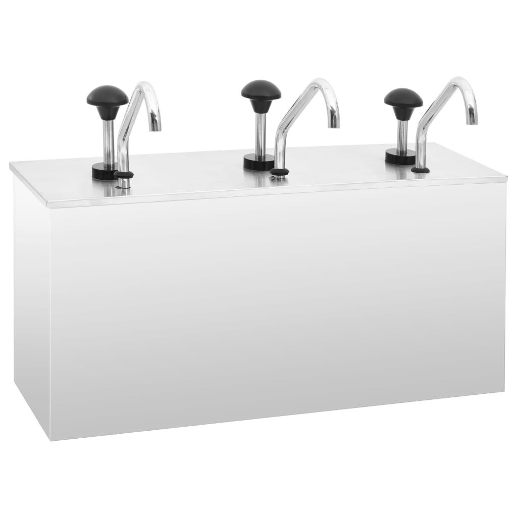 Saucedispenser 3 x 3,5 l rustfrit stål billede