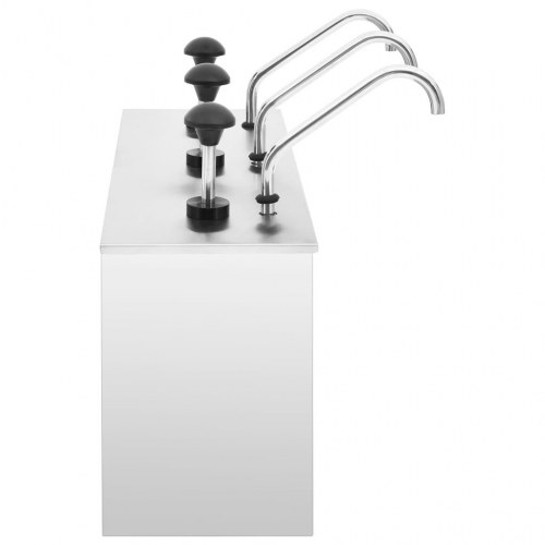 Saucedispenser i rustfrit stål - 3 x 3,5 l pumpebeholder