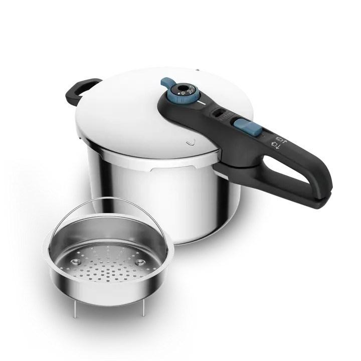 Trykkoger Tefal Secure Trendy 6 l med rustfrit stål-dampkurv billede