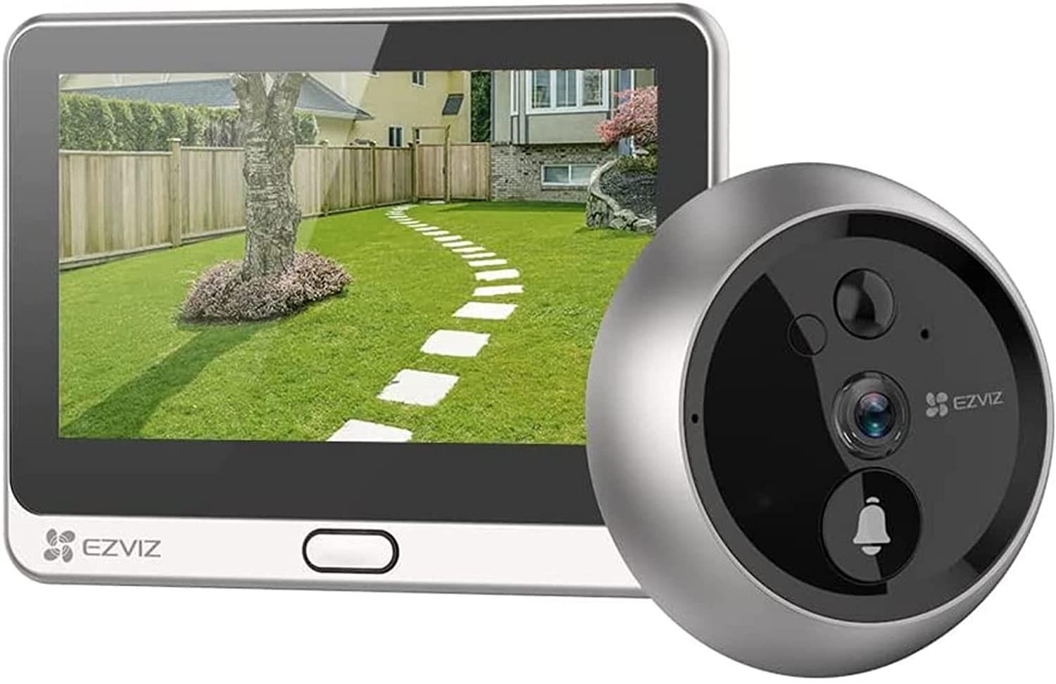 Video dørtelefon med skærm – EZVIZ DP2C, 2 MP, 4,3", sølv billede
