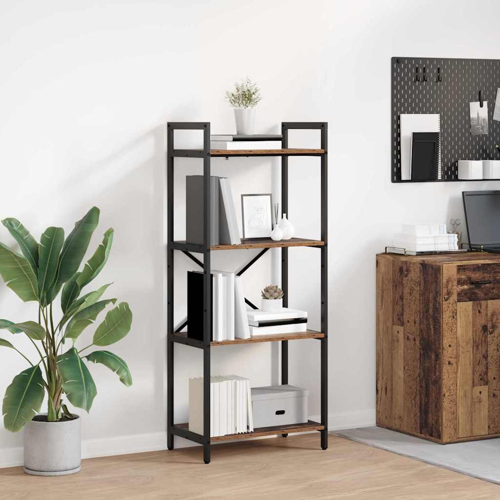 Bogreol Gammelt træ 56 x 34 x 133,5 cm Konstrueret træ billede