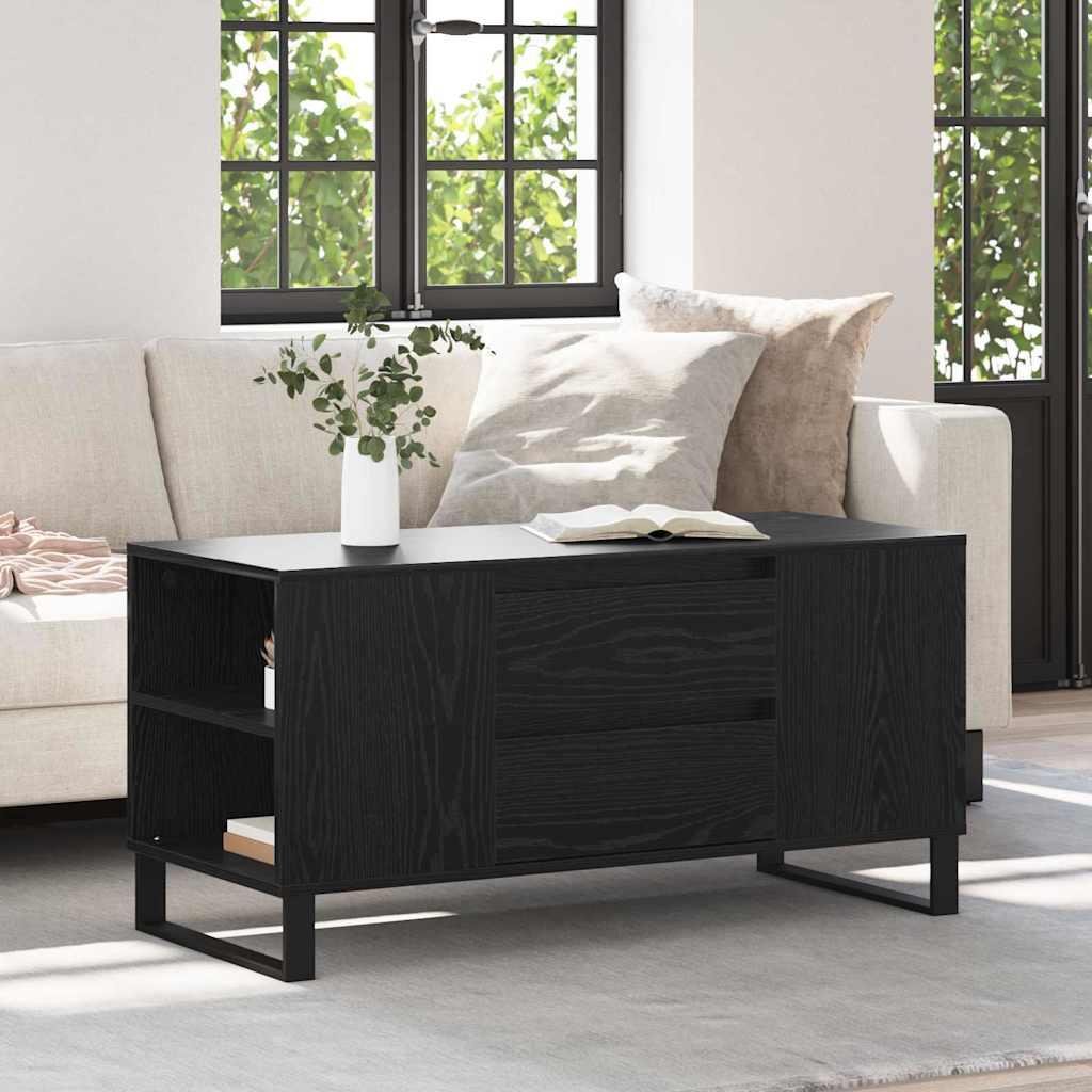 Sofabord Sort eg 102 x 44,5 x 50 cm Konstrueret træ billede