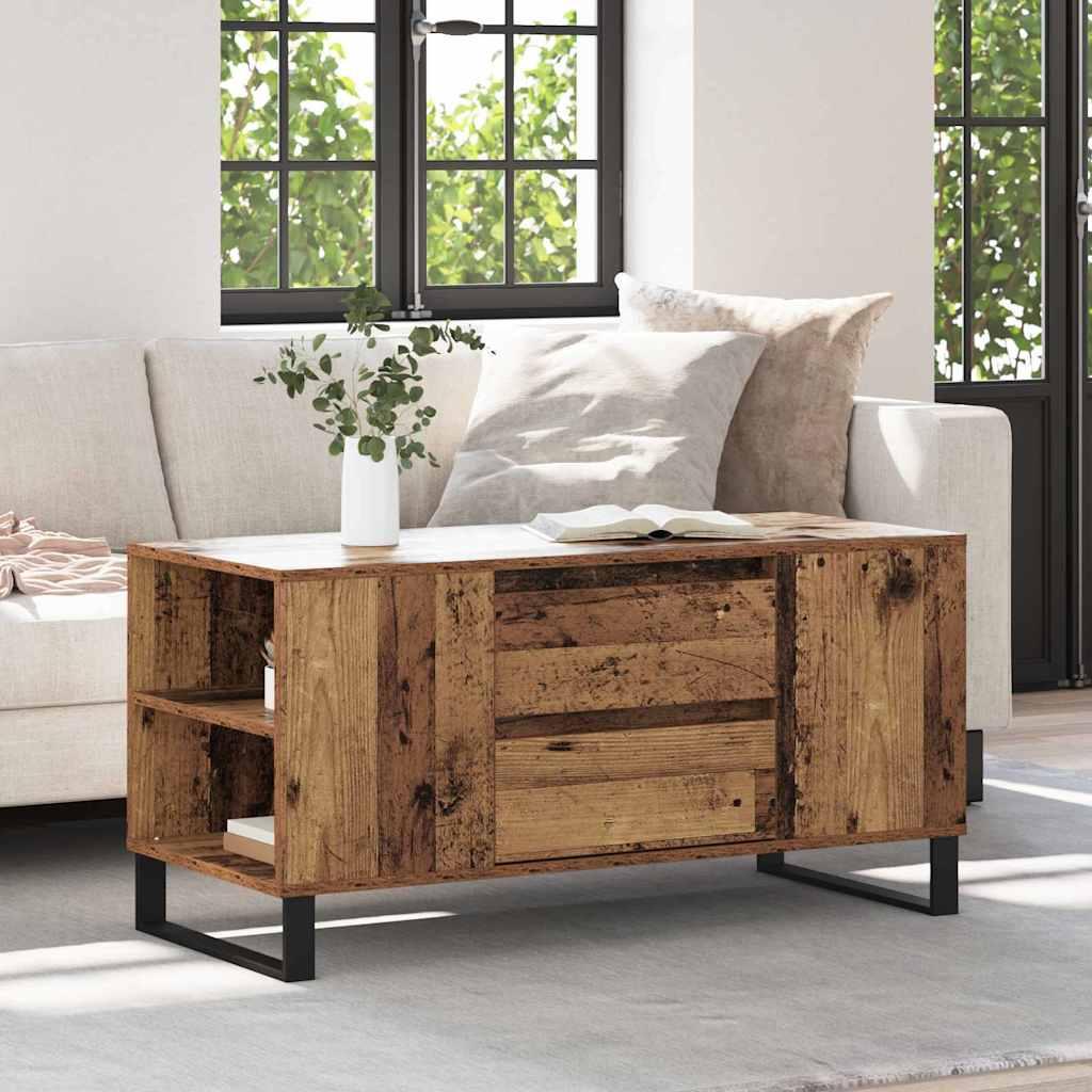Sofabord Gammelt træ 102 x 44,5 x 50 cm Konstrueret træ billede