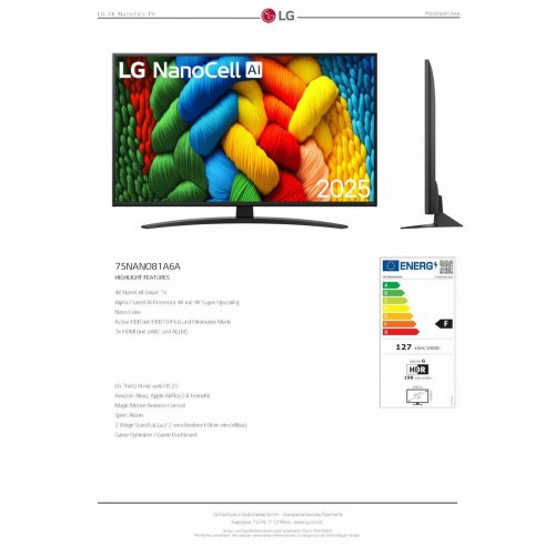 Smart TV LG 75" 4K Ultra HD NanoCell (75NANO81A6A)