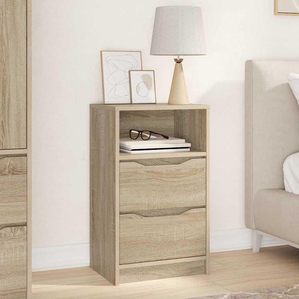 Sengebord med skuffe Sonoma eg 40 x 30 x 467 cm Konstrueret træ billede