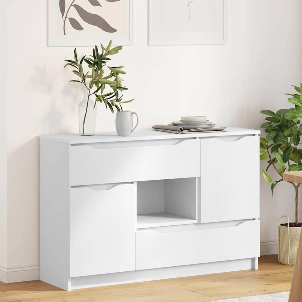 Sidebord med skuffe Hvid 100 x 30 x 65,6 Konstrueret træ billede