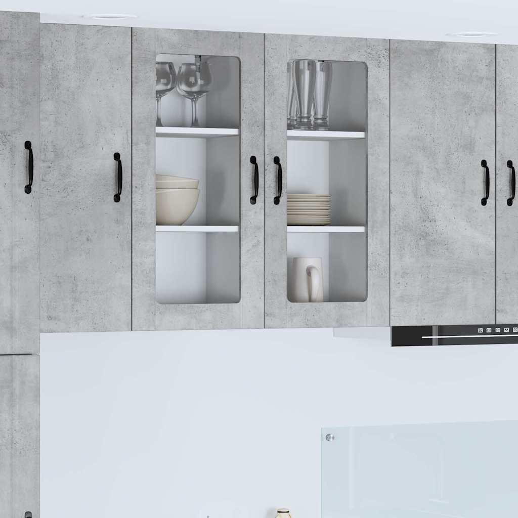 Vægskab til køkken Beton Grå 40 x 31 x 80 cm Konstrueret træ billede