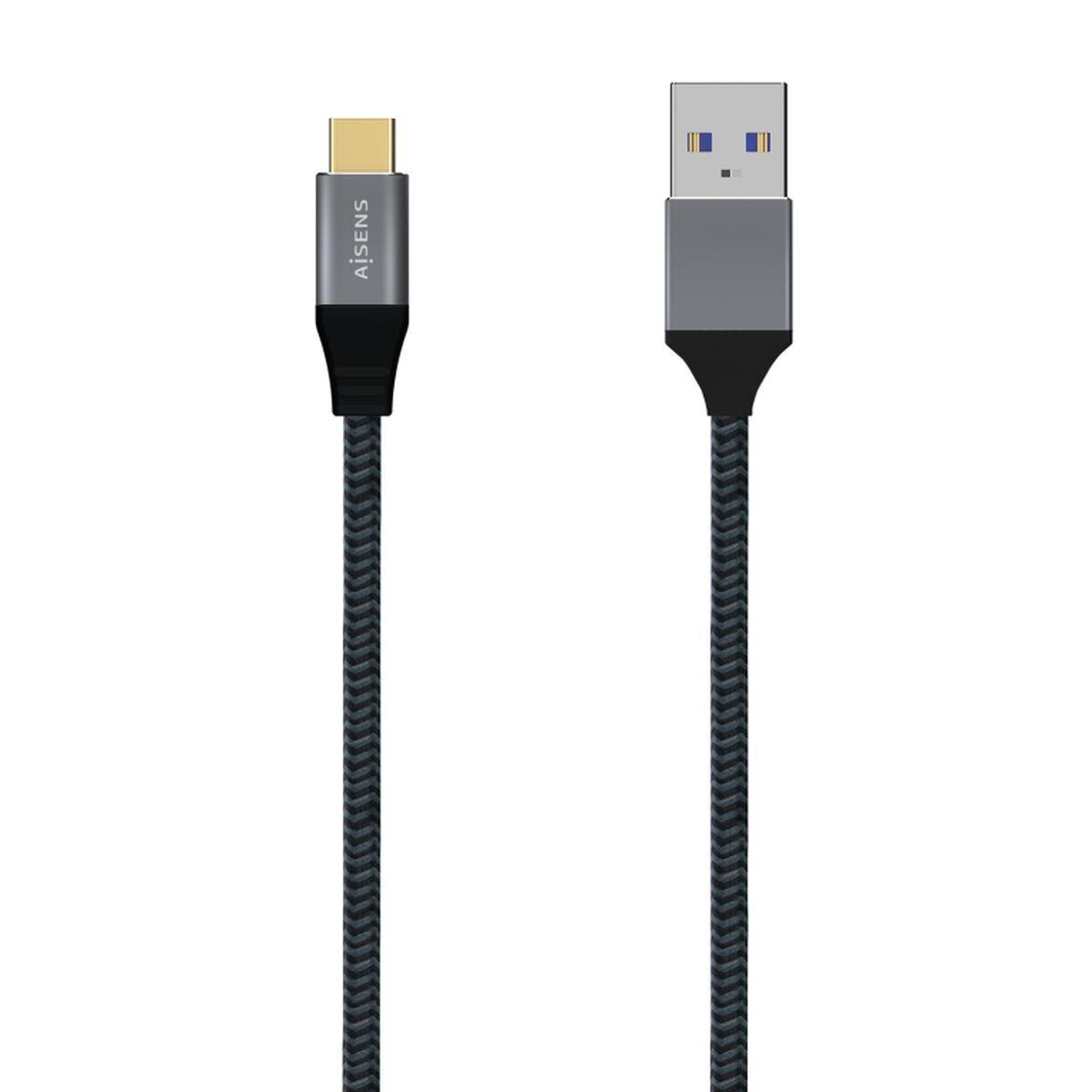 Aisens A107-0631 USB-C til USB-A kabel 1 m - grå billede