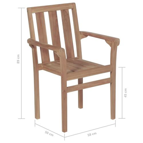 Havestole 2 stk. med beige hynder massivt teaktræ