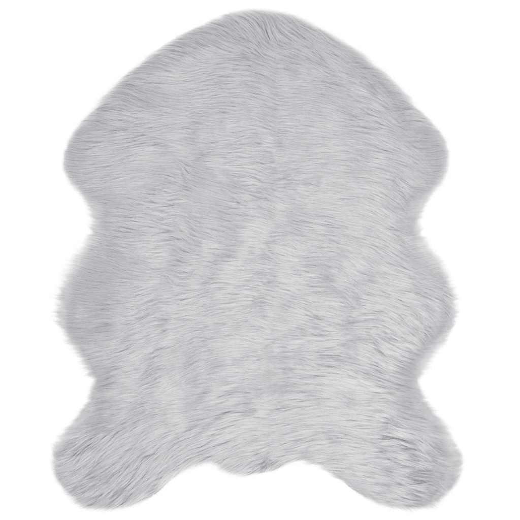 Falsk Fåreskind Tæppe Grå 50 x 80 cm Polyester billede