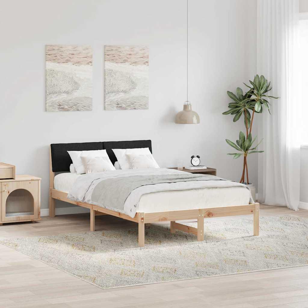 Sengestel Brun og sort 120 x 190 cm Massivt fyrretræ billede