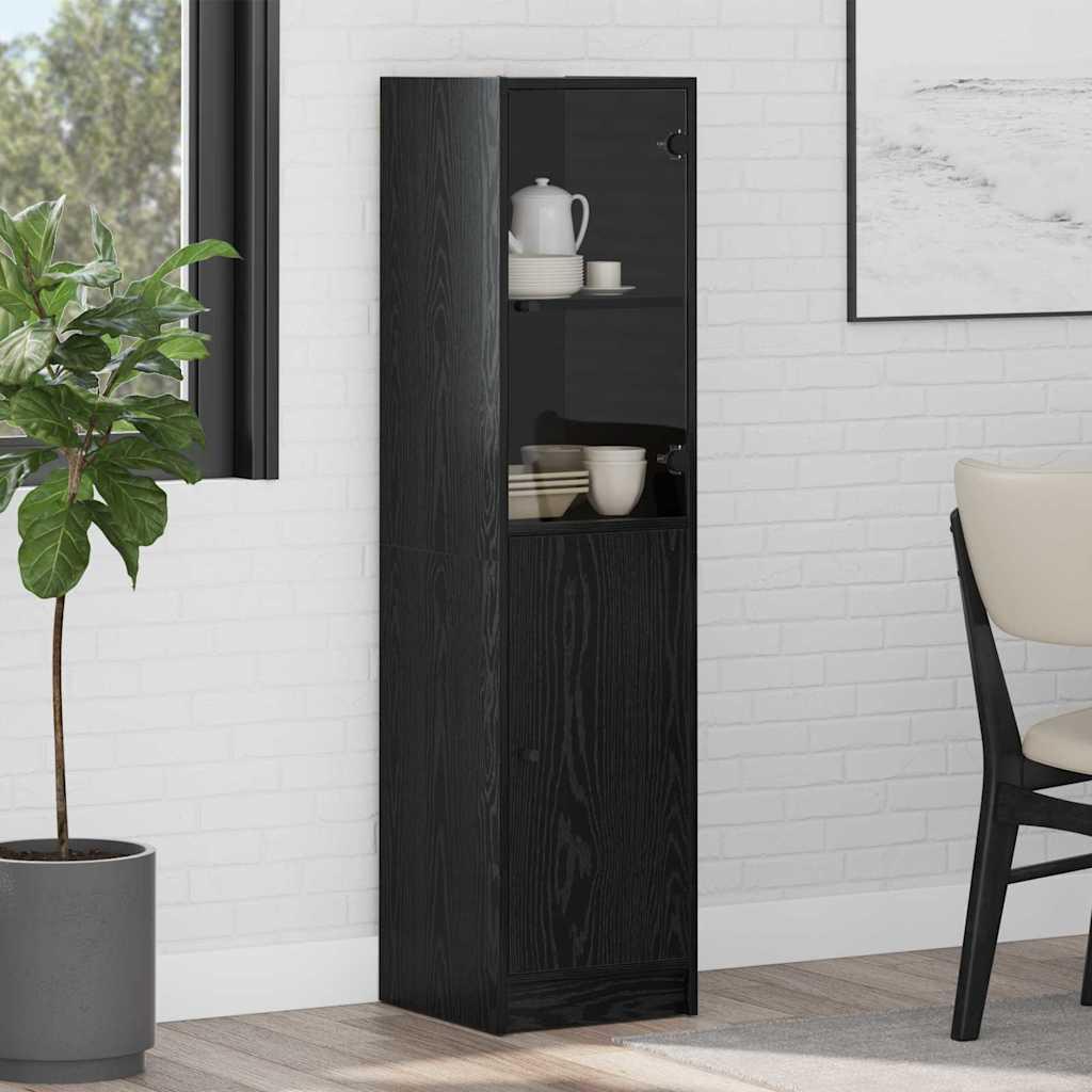 Highboard Sort eg 35 x 37 x 142 cm Konstrueret træ billede