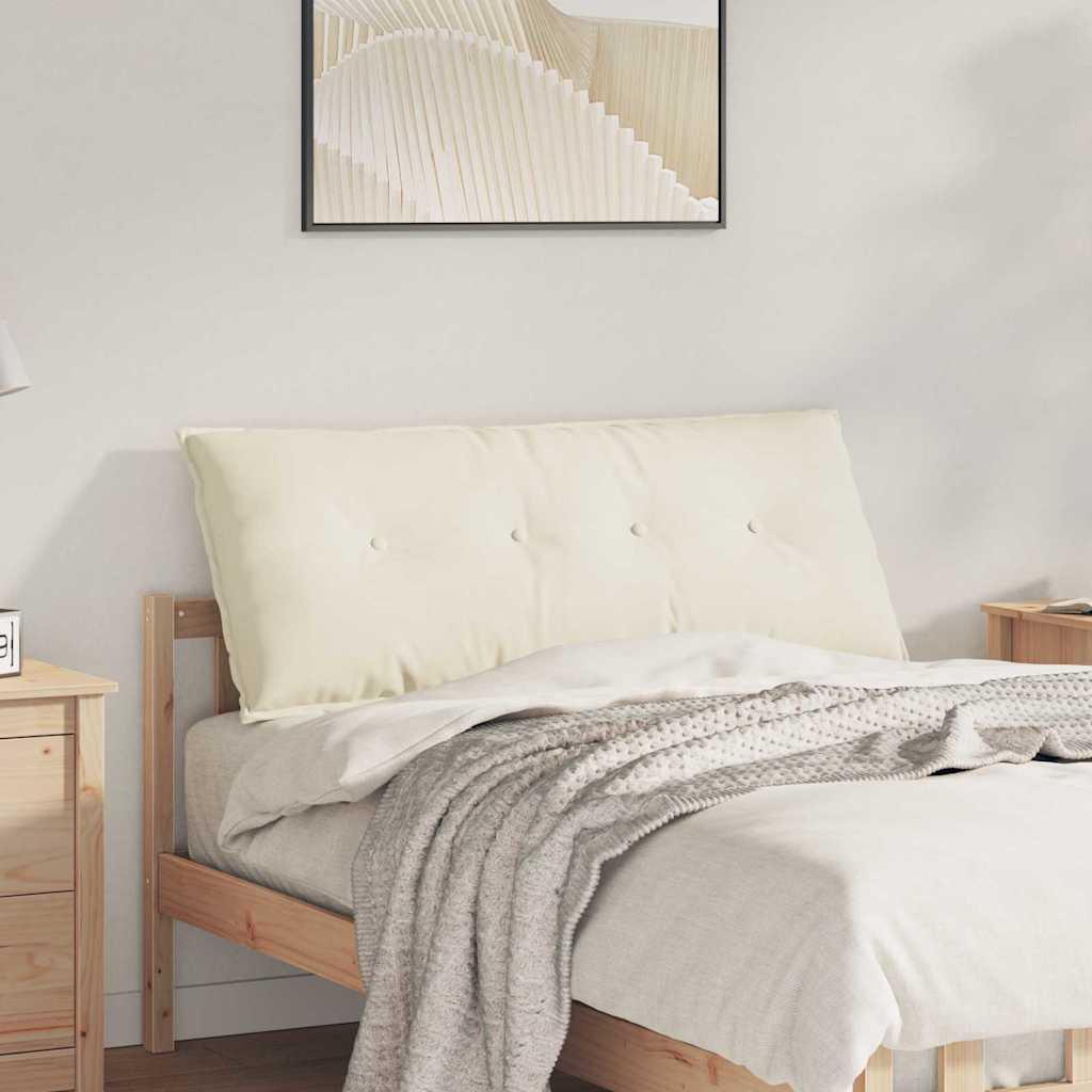 Rygpude Creme 120 x 50 cm Velourstof billede