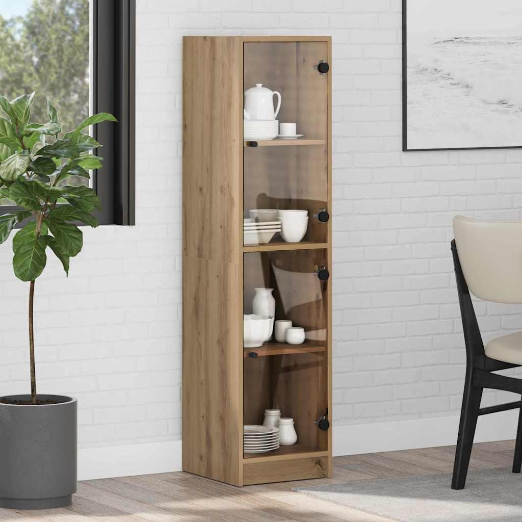 Highboard Artisan Egetræ 35 x 37 x 142 cm Konstrueret træ billede