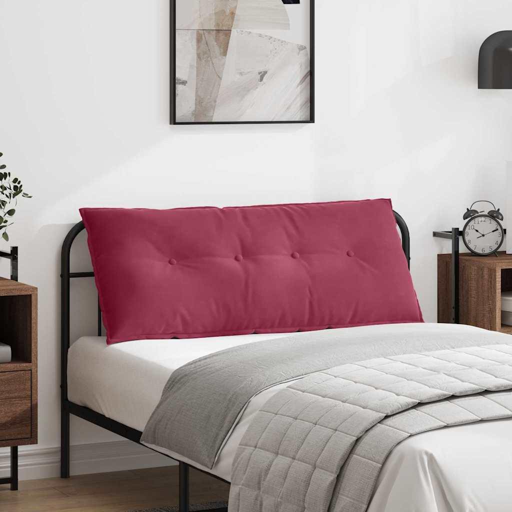 Rygpude Vinrød 120 x 50 cm Velourstof billede