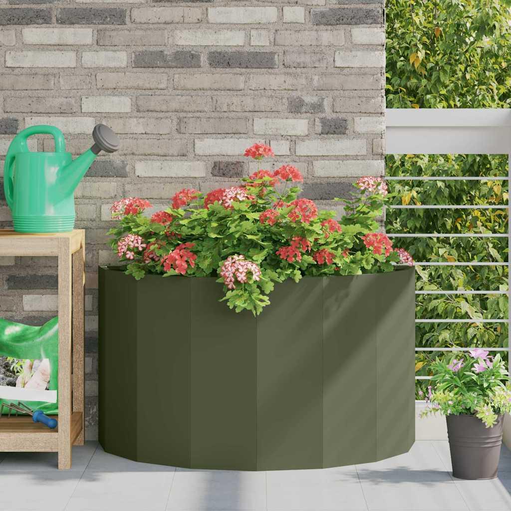 Plantekasse Oliven grøn 90 x 45 x 50 cm Stål billede